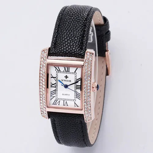 Ramiart Diamond-Encrusted Watch With Belt And Wrist Strap For Ladies - RAMI ART