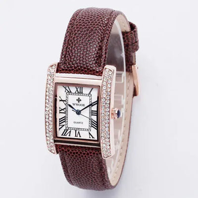 Ramiart Diamond-Encrusted Watch With Belt And Wrist Strap For Ladies - RAMI ART