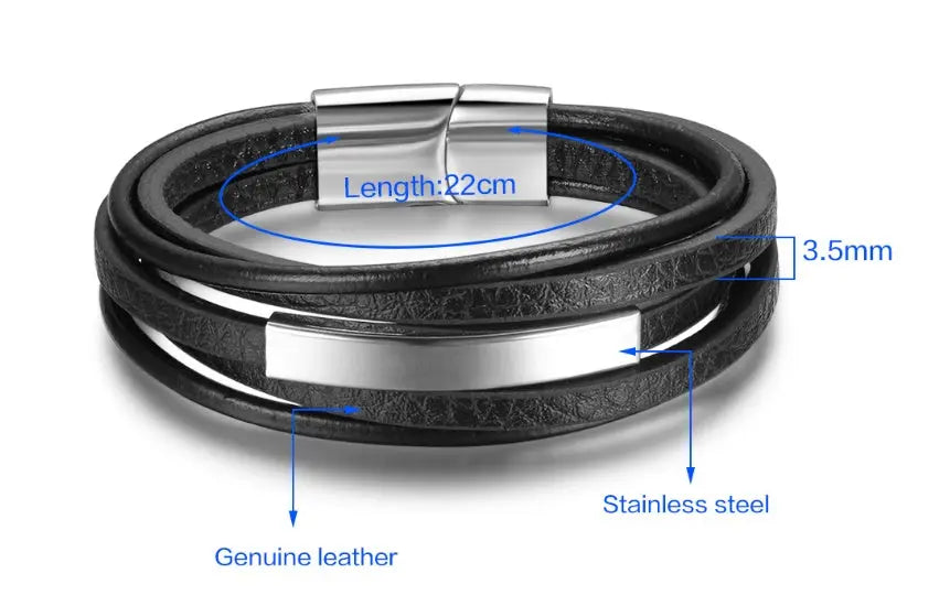 Ramiart Genuine Leather Bracelets For Men - RAMI ART