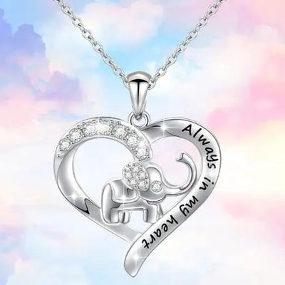 personalized necklace Ramiart Elephant necklace personalized letter necklace - RAMI ART