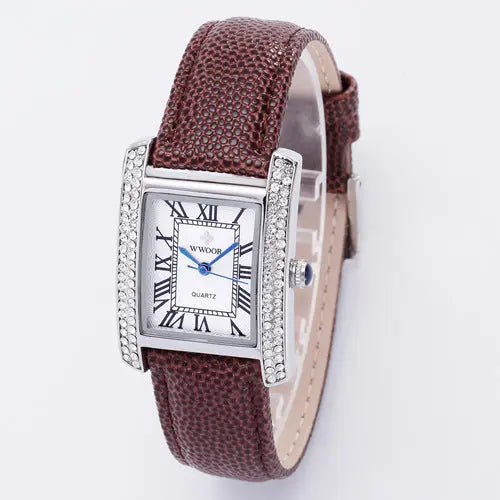 Ramiart Diamond-Encrusted Watch With Belt And Wrist Strap For Ladies - RAMI ART