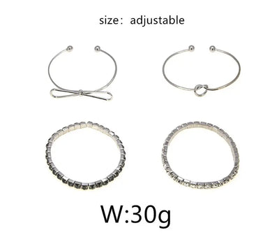 Ramiart   Gold Color Crystal Wedding Bracelets Set CZ Stone Heart Bracelets Bangles For Woman - RAMI ART