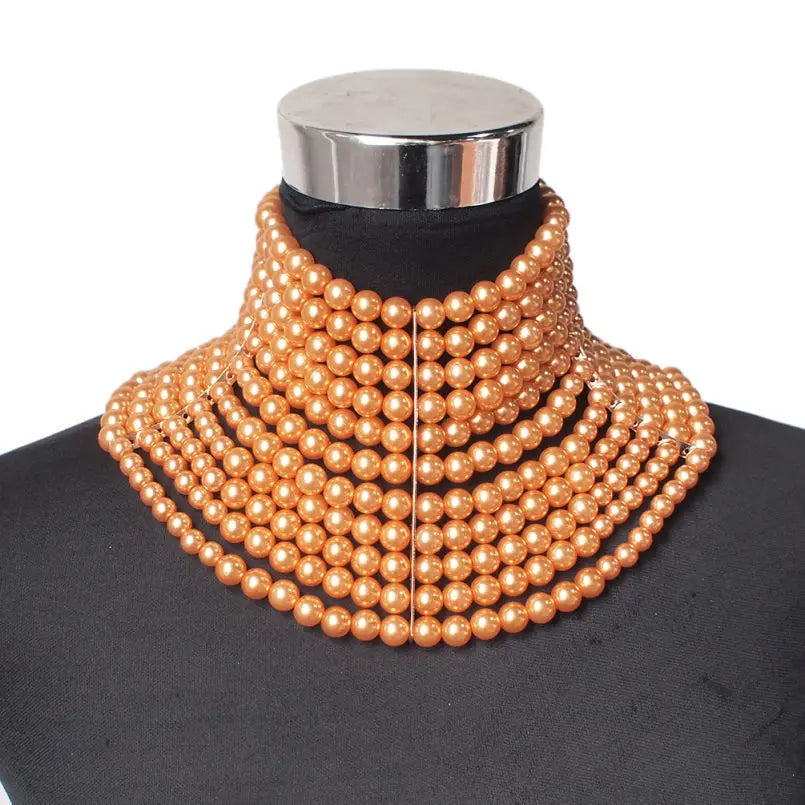 Ramiart Multi-layered Pearl Necklace Sexy Short - RAMI ART