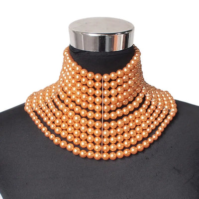 Ramiart Multi-layered Pearl Necklace Sexy Short - RAMI ART
