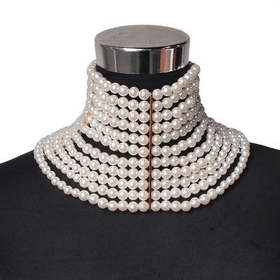 Ramiart Multi-layered Pearl Necklace Sexy Short - RAMI ART
