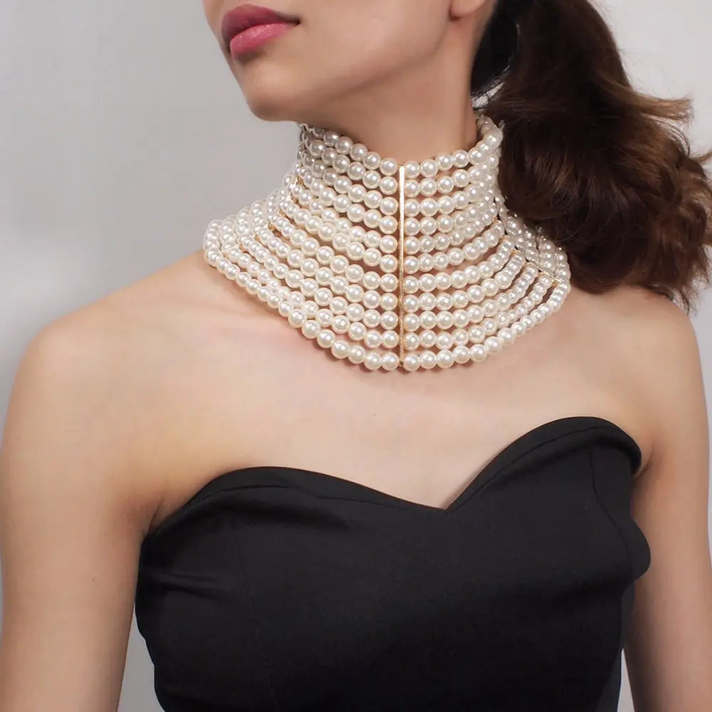 Ramiart Multi-layered Pearl Necklace Sexy Short - RAMI ART