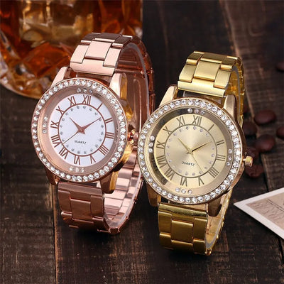 Ramiart  Watch Luxury Women Dress Rhinestone Quartz Watch Casual Women Stainless Steel Wristwatches Female Clock - RAMI ART