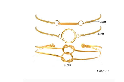 Ramiart   Gold Color Crystal Wedding Bracelets Set CZ Stone Heart Bracelets Bangles For Woman - RAMI ART