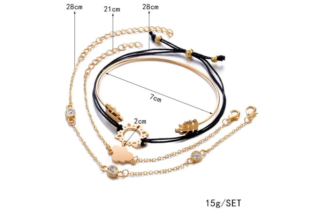 Ramiart   Gold Color Crystal Wedding Bracelets Set CZ Stone Heart Bracelets Bangles For Woman - RAMI ART