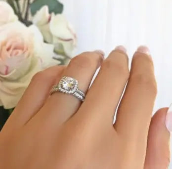 Ramiart Couple Rings Wedding Engagement Rings Fashion Ladies Inlaid Diamond Rings - RAMI ART