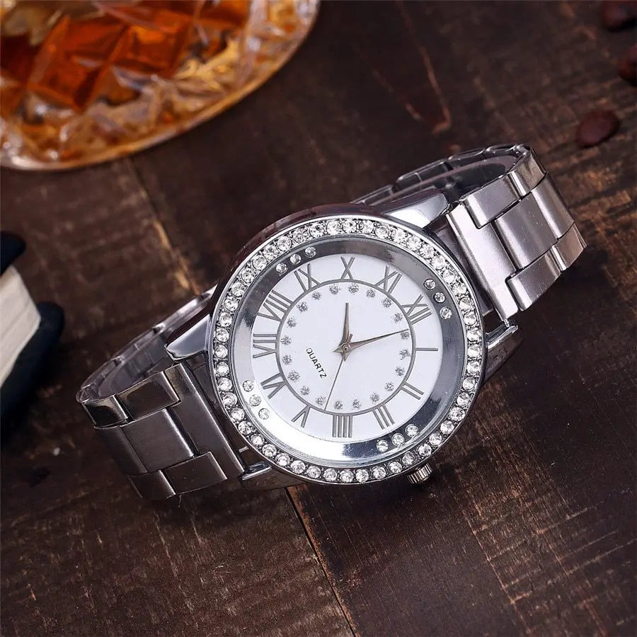 Ramiart  Watch Luxury Women Dress Rhinestone Quartz Watch Casual Women Stainless Steel Wristwatches Female Clock - RAMI ART