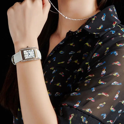 Ramiart Diamond-Encrusted Watch With Belt And Wrist Strap For Ladies - RAMI ART