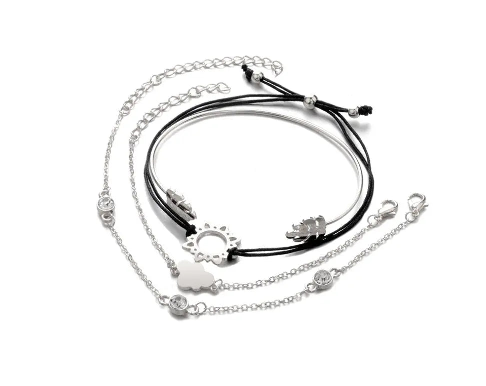 Ramiart   Gold Color Crystal Wedding Bracelets Set CZ Stone Heart Bracelets Bangles For Woman - RAMI ART