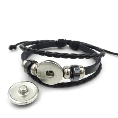 Ramiart Sacred Geometry Sri Yantra Glass Buckle Charm Bracelets & Bangles Multilayer Leather Bracelets for Women Men Jewelry - RAMI ART