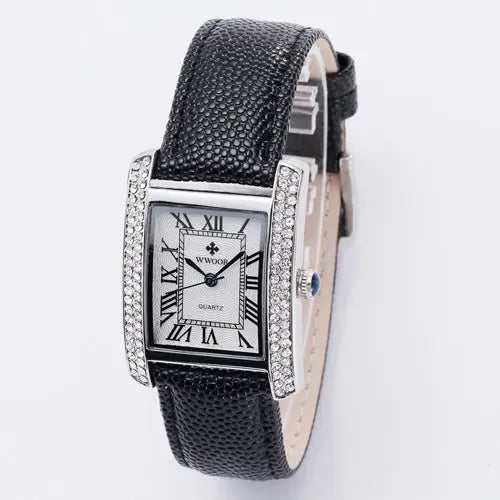 Ramiart Diamond-Encrusted Watch With Belt And Wrist Strap For Ladies - RAMI ART