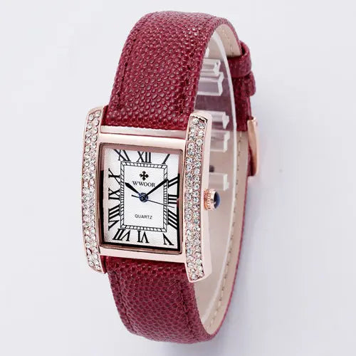 Ramiart Diamond-Encrusted Watch With Belt And Wrist Strap For Ladies - RAMI ART