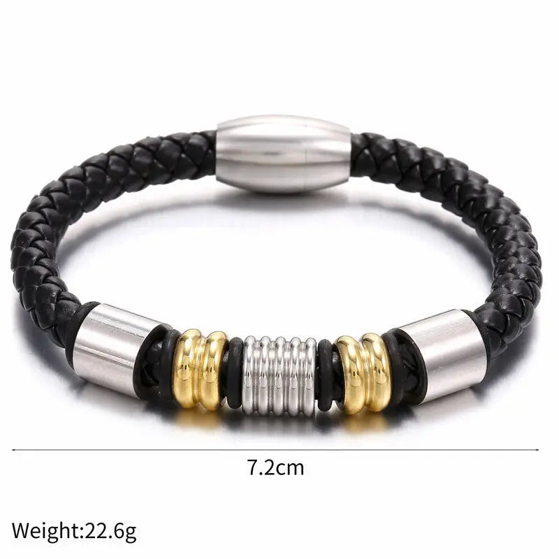 Ramiart Selling Stainless Steel Men's Leather Bracelets Simple And Versatile Punk Bracelets Men's Jewelry And Bracelets - RAMI ART