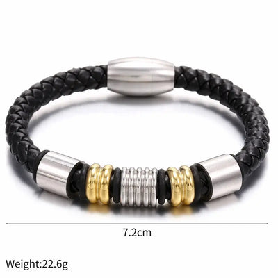 Ramiart Selling Stainless Steel Men's Leather Bracelets Simple And Versatile Punk Bracelets Men's Jewelry And Bracelets - RAMI ART