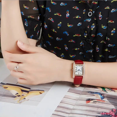 Ramiart Diamond-Encrusted Watch With Belt And Wrist Strap For Ladies - RAMI ART