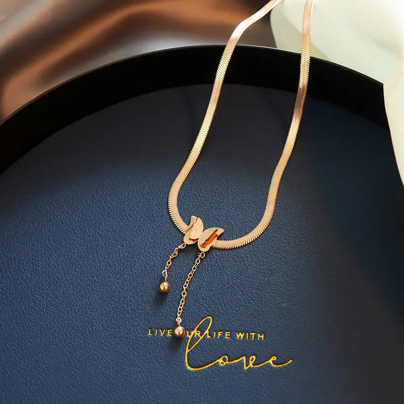 Ramiart Necklace Small Butterfly small butterfly jewelry - RAMI ART