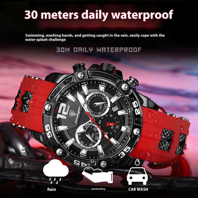 Ramiart Multifunctional Men's Watch Silicone Band Quartz Wrist Watch - RAMI ART